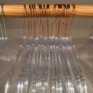 Toddler/Kids Clear w/Rose Gold Hangers - Pack of 18